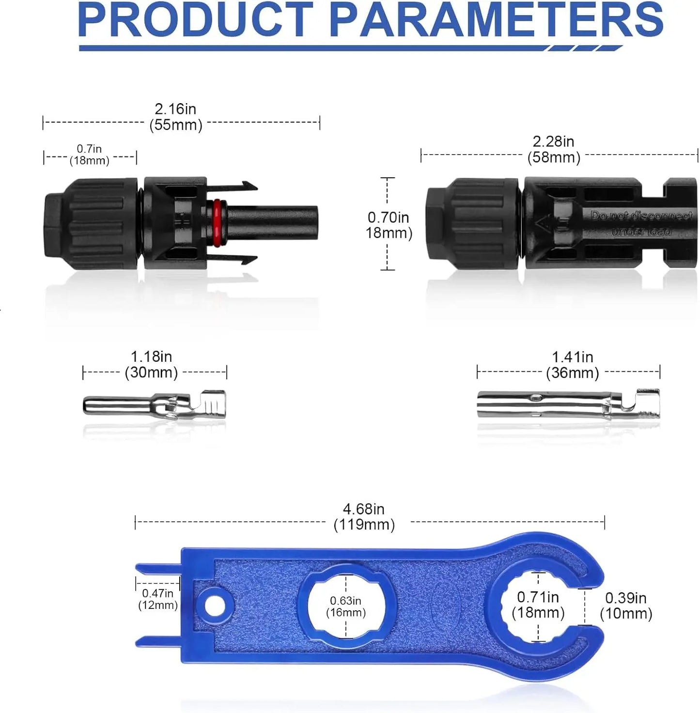 16pcs Solar Connector Kit (10AWG) - Solar Panel Cable Connectors Adapter Male/Female IP68 Waterproof Dustproof Connector