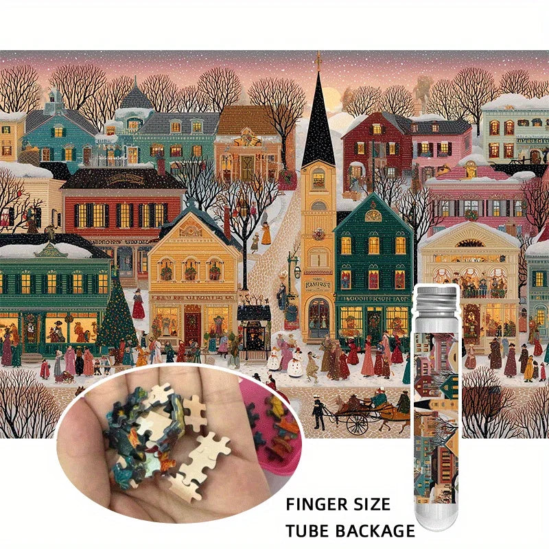 150pcs Mini Christmas Puzzle in Tube - Festive Holiday Gift Idea, Perfect Stocking Stuffer for Adults And Puzzle Lovers