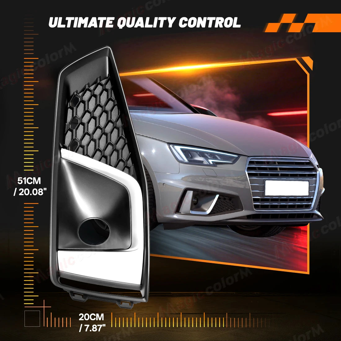 For Audi A4 B9 S-LINE S4 2018 2019 2020 Car Fog Lamps Cover Front Bumper Foglight Grille Grill Accessories 8WD807681J 8WD807682J