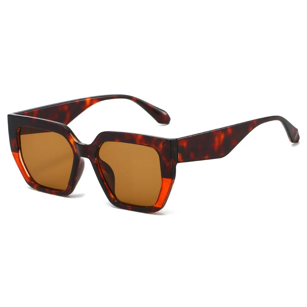JNPCXI Ins Popular Fashion Square Sunglasses Women Retro Rivets Men Trending Leopard Green Sun Glasses Shades UV400