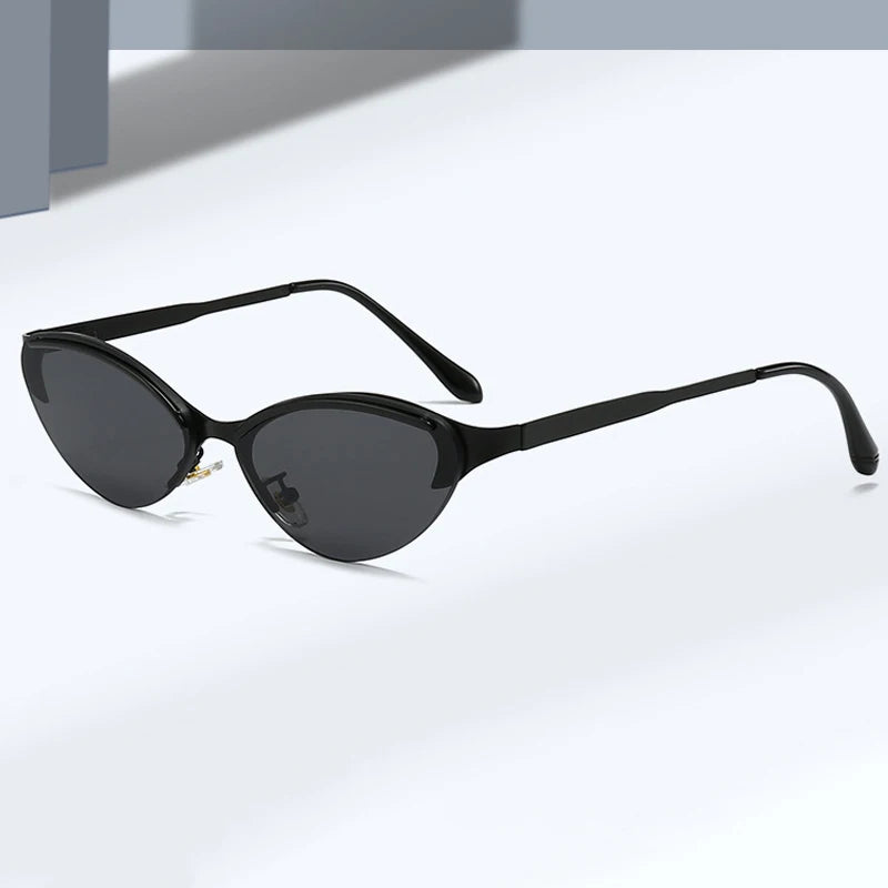 JNPCXI Fashion Cat Eye Women Sunglasses Retro Metal Colorful Tea Gradient Shades UV400 Men Trending Sun Glasses