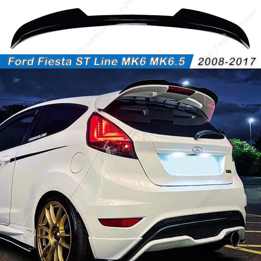 For Ford Fiesta ST Line MK6 MK6.5 2008-2017 Tail Wing Fixed Wind Spoiler Rear Wing Modified Decoration Accessories Gloss Black