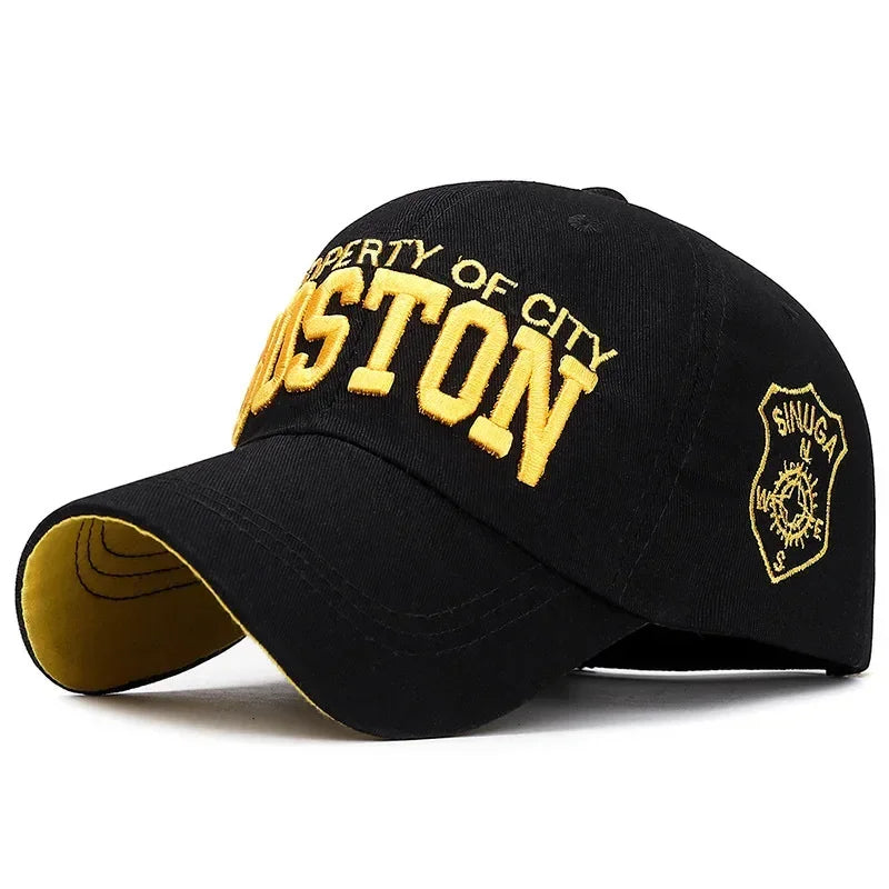 BOSTON Embroidered Baseball Caps, Snapback Designer Men Golf Trucker Hats