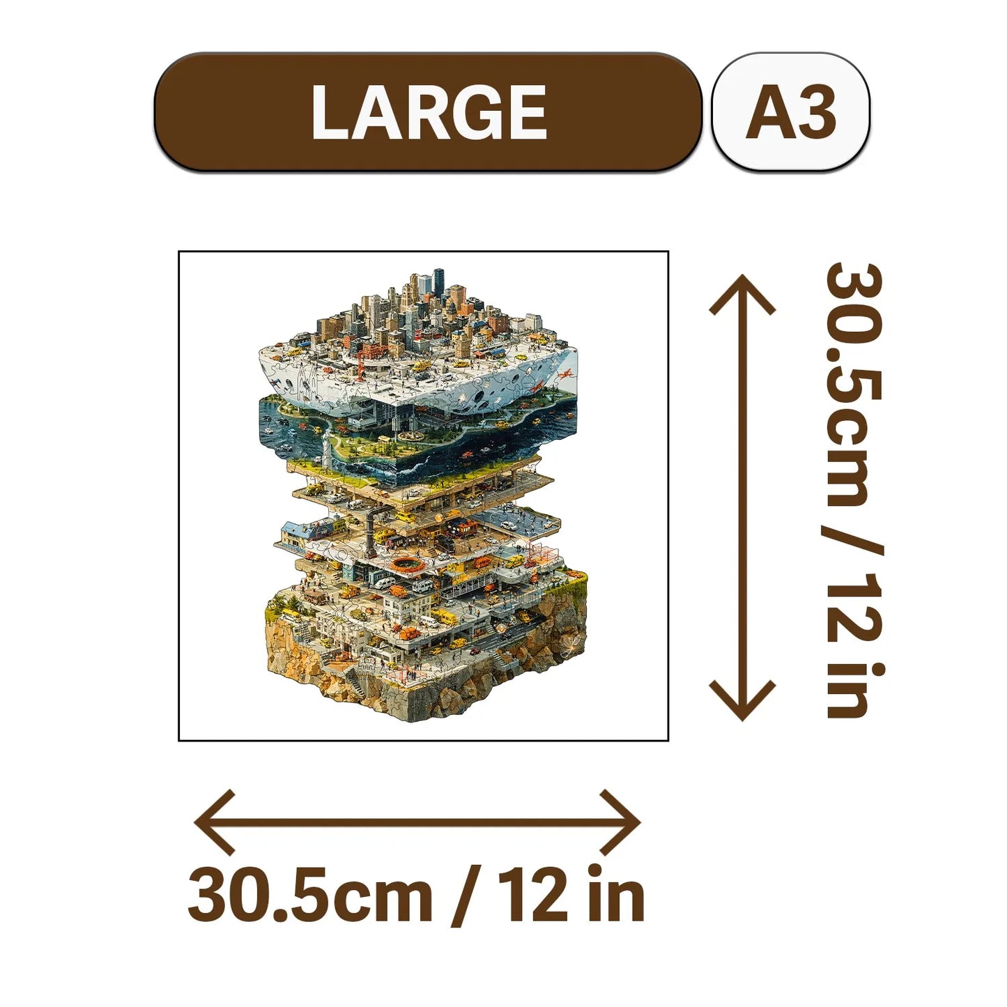 Science Fiction City Wooden Jigsaw Puzzle Wood Home Decor Painting Christmas and Halloween Gift Toy for Teen and Kid