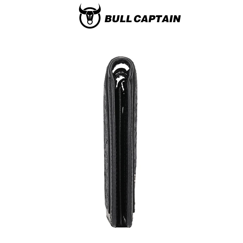 BULLCAPTAIN Men's Genuine Leather Wallet Business Casual Cash Clip Multifunctional RFID Antimagnetic Multi-Card Slot Coin Purse