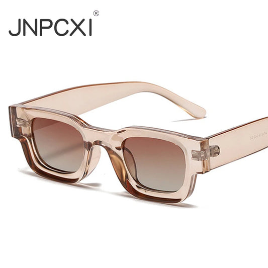 JNPCXI Polarized Ins Popular Fashion Small Square Sunglasses Women Retro Punk Shades Men Trending Sun Glasses UV400
