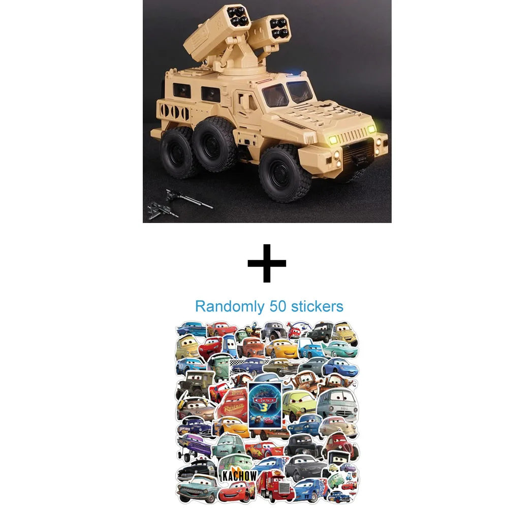 1:50 Alloy Military Armored Vehicles Diecast Model Miniature Toy Light Music Pull Back Doors Opened Car Models for Boy Xmas Gift