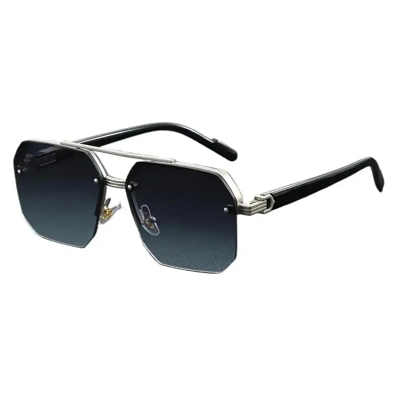 2 Piece Set of Classic Retro Style Neutral Frameless Fashionable Glasses with A Stylish Metal Frame Suitable for Daily Wear