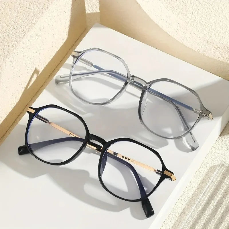 New Women's Flat Mirror Polygonal Women's Decorative Glasses Frame Suitable for Daily Wearing in Photography