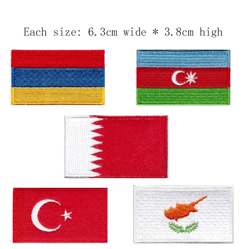 Greece Country Flag Embroidery Patch 6.3cm Wide Iron On Sew On Backing/Hand Craft/Applique