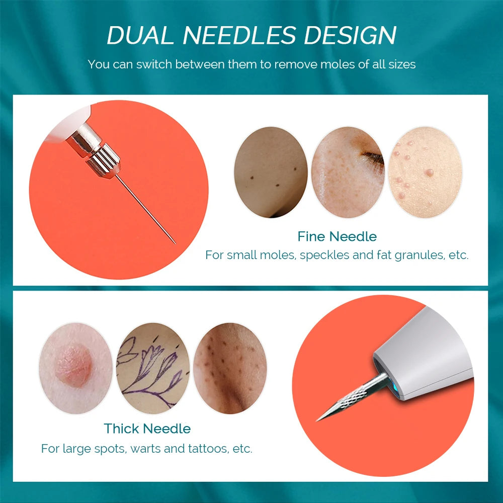 36 Levels Dual Needles Mole Removal Pen Freckle Dark Spot Tattoo Remover Skin Tag Warts Fleshy Nevus Cleaner Plasma Laser Pen