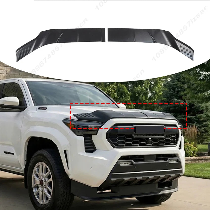 For Toyota Tacoma 2024 2025 2026 Car Front Hood Sand and Stone Baffle Cover Body Protection Kit Accessories Installation Black