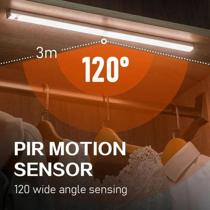 LED Night Light Motion Sensor Cabinet Light Night Lamp Under LED Magnetic Closet Light for Kitchen Cabinet Led