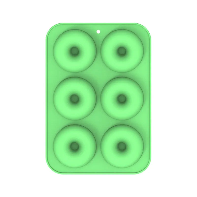 1pc 6-Cavity Silicone Donut Mold, Oven-Safe Silicone Round Donut Mold, Food-Grade Donut Baking Pans for Birthday Holiday Treats