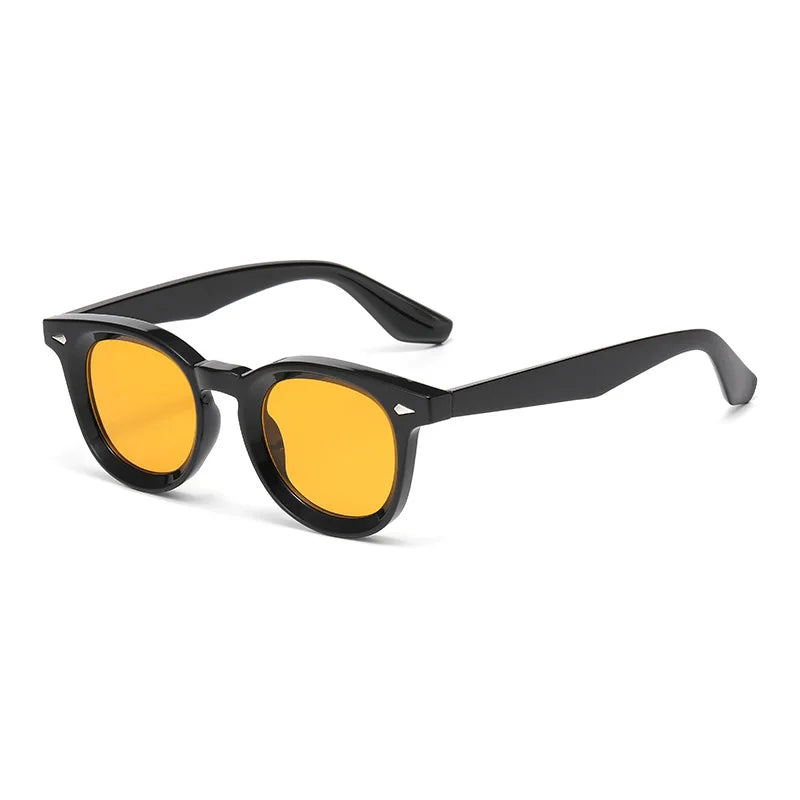 JNPCXI New Fashion Oval Sunglasses Women Quality Retro Rivets Blue Black Shades UV400 Men Trending Sun Glasses