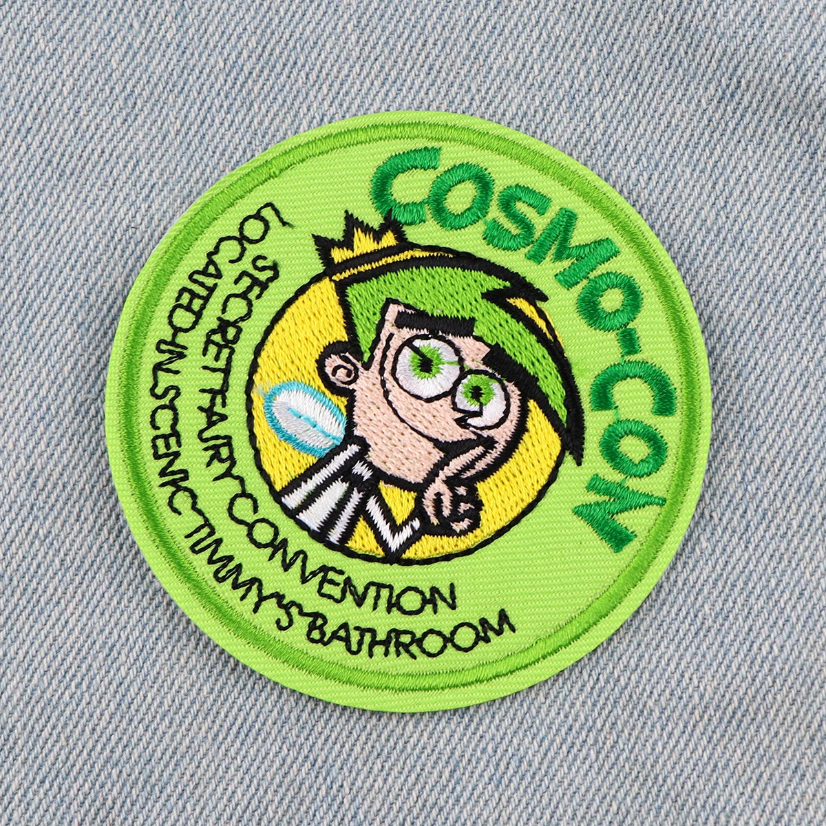 Funny Green Hair Boy Cartoon Patches for Clothes Embroidery Appliques Clothing Accessories Stickers Iron on Patches Stripes