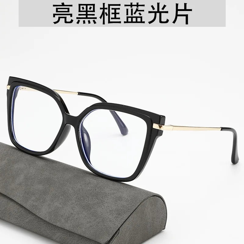 Square flat light glasses for women, anti blue light frame, internet famous, same glasses frame for taking photos