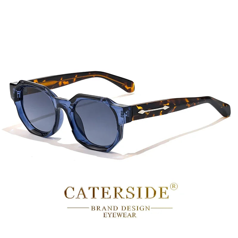 CATERSIDE Retro Punk Square Sunglasses Men Vintage Thick Frame High-Quality Women's Sun Glasses Party and Holiday Travel Eyewear