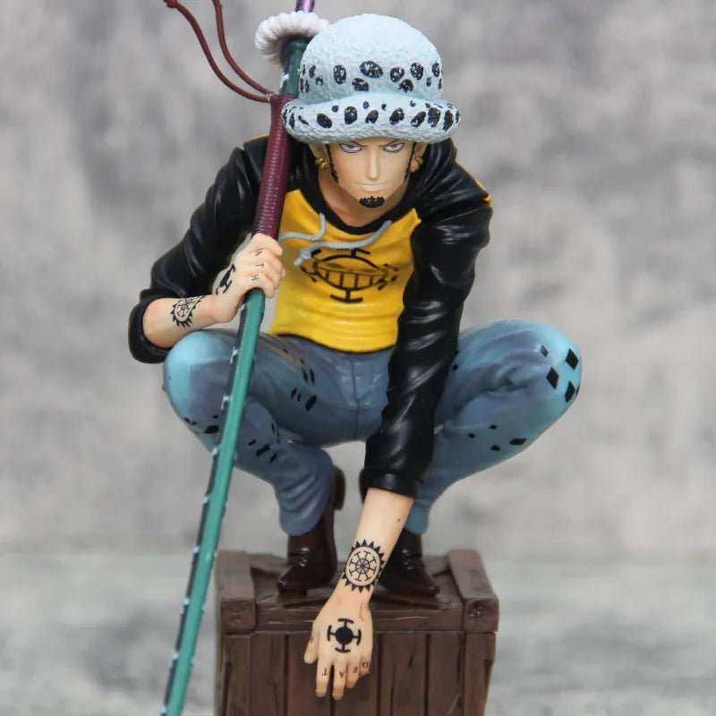 8.3" One Piece Oka Shichibukai Trafalgar D Water Law Squat Posture Anime Figure