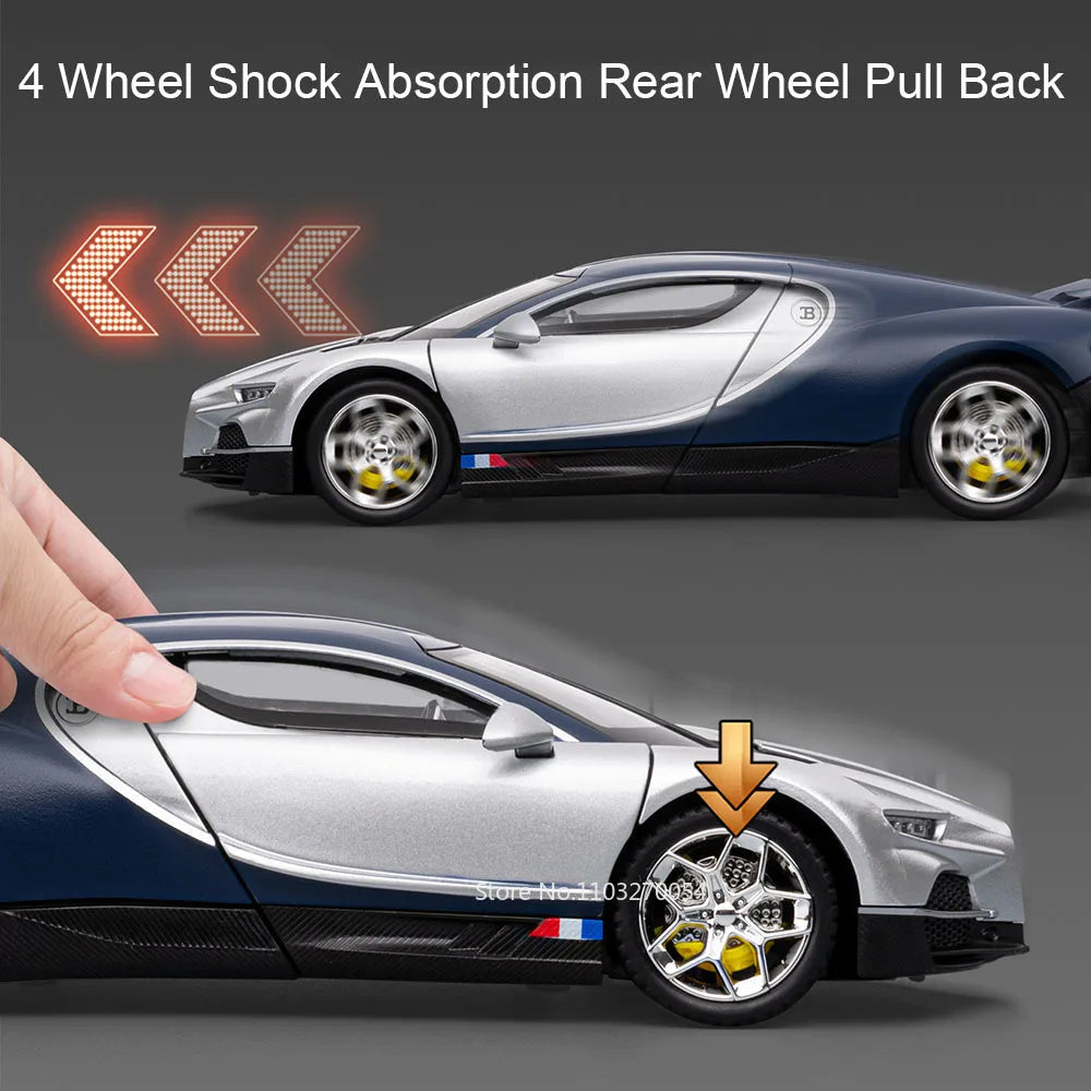 1:24 Scale Tourbillon Revuelto Diecast Model Toys Cars Doors Opened Sound Light Pull Back Miniature Models Kids Birthday Present