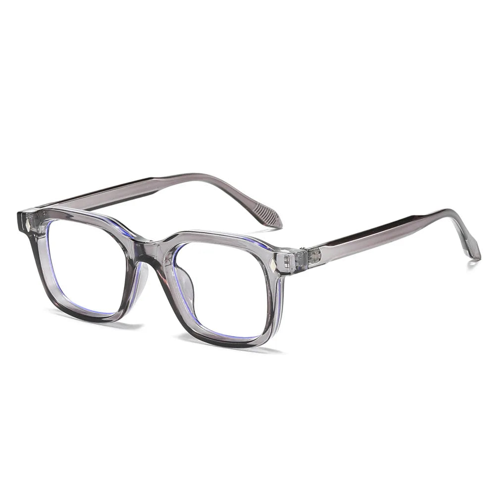 JNPCXI Square Women Fashion Sunglasses Shades UV400 Retro Rivets Clear Gradient Men Trending Sun Glasses