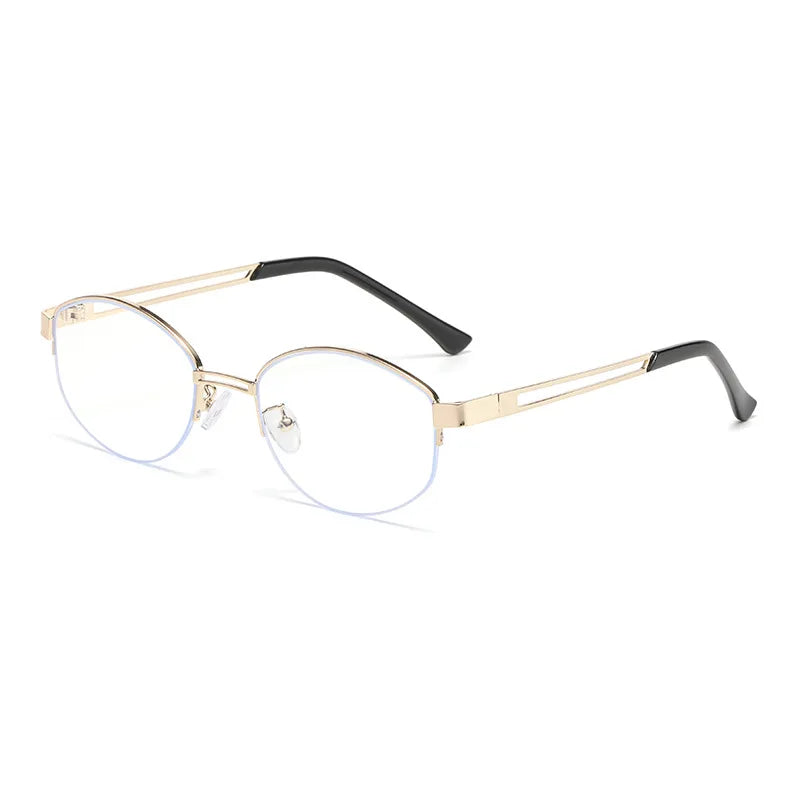 JNPCXI New Ins Popular Fashion Oval Sunglasses Women Vintage Semi-Rimless Clear Ocean Lens Shades UV400 Eyewear Men Sun Glasses