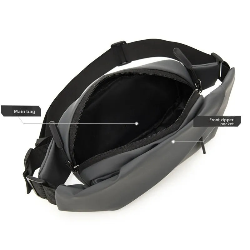 Men's Minimalist Waist Bag, Made of PU Fabric, Suitable for Outdoor Sports Waist Bags, Daily Shoulder Bags, Casual Crossbody Bag