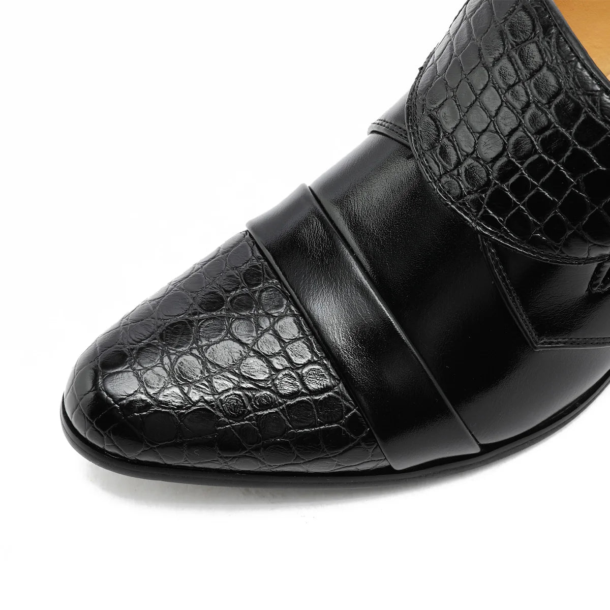 High Heeled Casual Business Leathers Shoes Men Classic Wedding Formal Social Shoes Men Retro Men's Dress Shoes