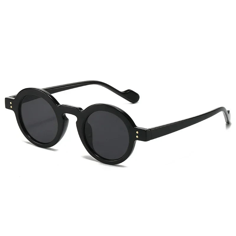 JNPCXI Retro Small Round Sunglasses Women Fashion Clear Ocean Lens Shades UV400 Men Rivets Trending Punk Sun Glasses