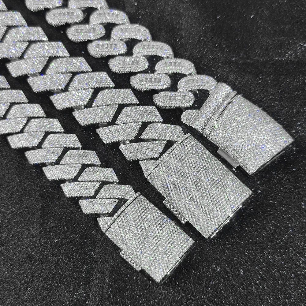 Men's Thick Cuban Necklace 5A Cubic Zirconia  Brass, 29mm Miami Fashion Chain