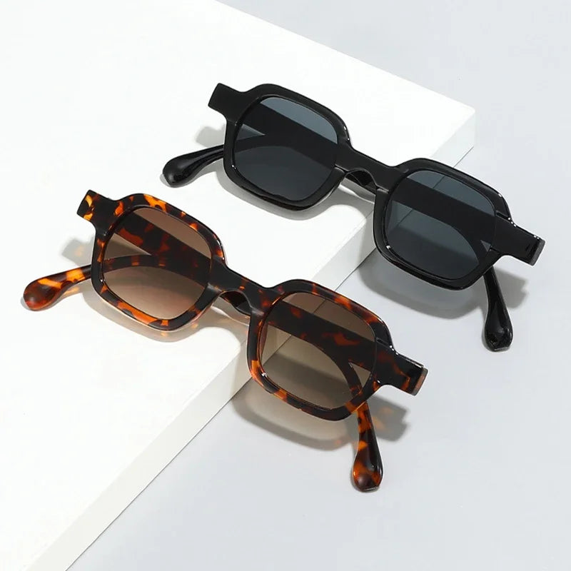 JNPCXI Fashion Small Polygon Square Women Sunglasses Retro Gradient Men Shades UV400 Sun Glasses