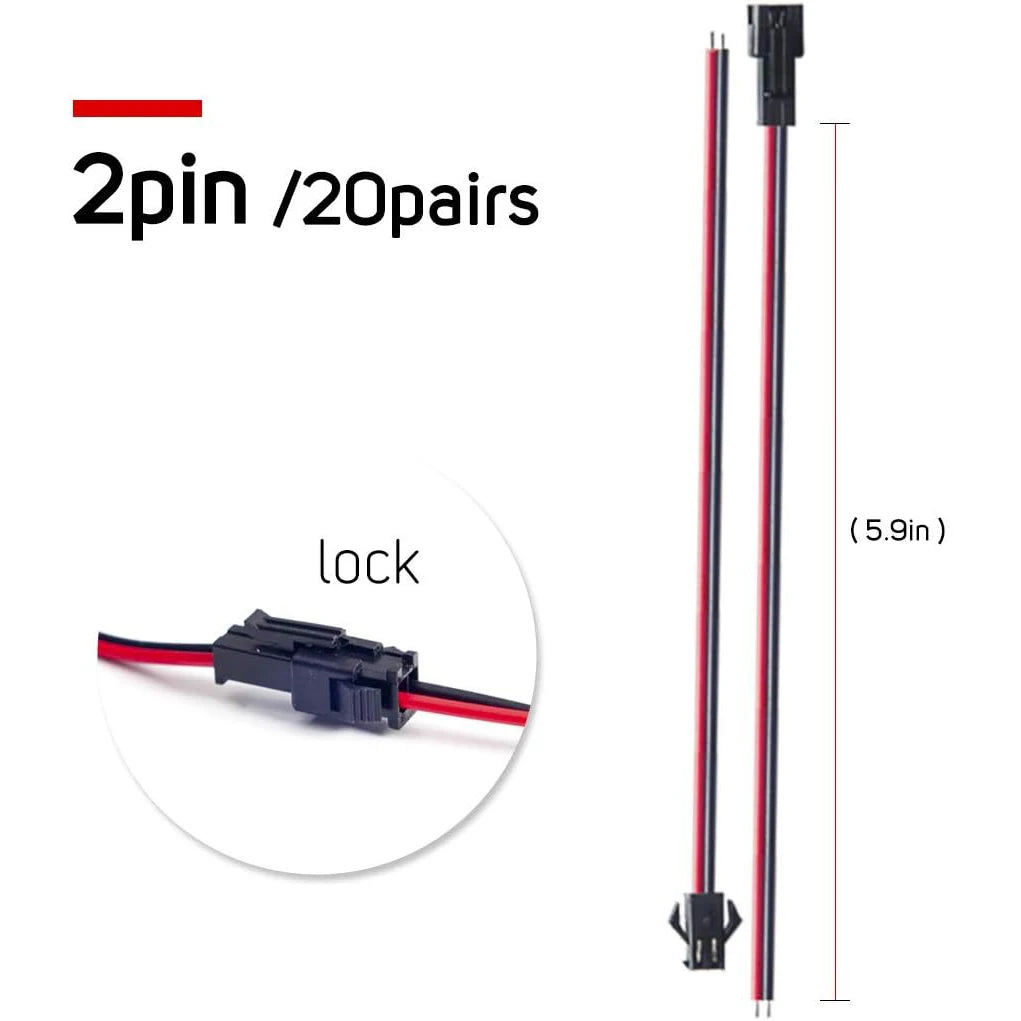 10 Pairs 2/3/4/5pin SM JST 10cm Cable Female/Male Connectors for Led Strip RGB 5050 3528 WS2801 APA02 WS2815 WS2813