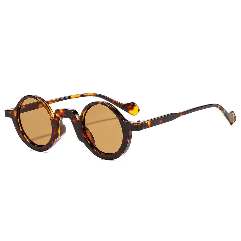 JNPCXI New Retro Small Round Punk Women Sunglasses Fashion Green Shades UV400 Trending Men Leopard Sun Glasses