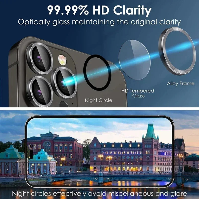 3Pcs Blue Camera Lens Protector iPhone 11-15 ProMax 14/13 Mini 15 Plus