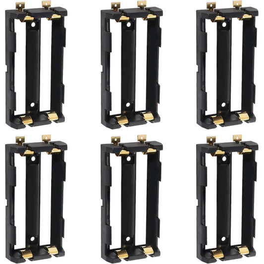 6PCS 18650 Battery Holders 2 Slots 18650 Battery Clip Holder Box Case for 18650 Battery Copper Contacts Battery Storage Case