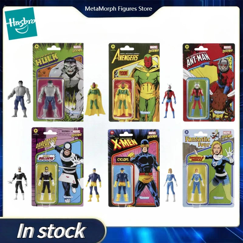 Original Hasbro Marvel Fantastic Four INVISIBLE WOMAN/CYCLOPS/ANT-MAN/VISION/BULLSEYE/HULK Anime Figure Toy Collection Model
