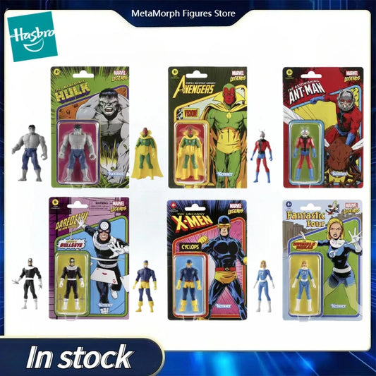 Original Hasbro Marvel Fantastic Four INVISIBLE WOMAN/CYCLOPS/ANT-MAN/VISION/BULLSEYE/HULK Anime Figure Toy Collection Model
