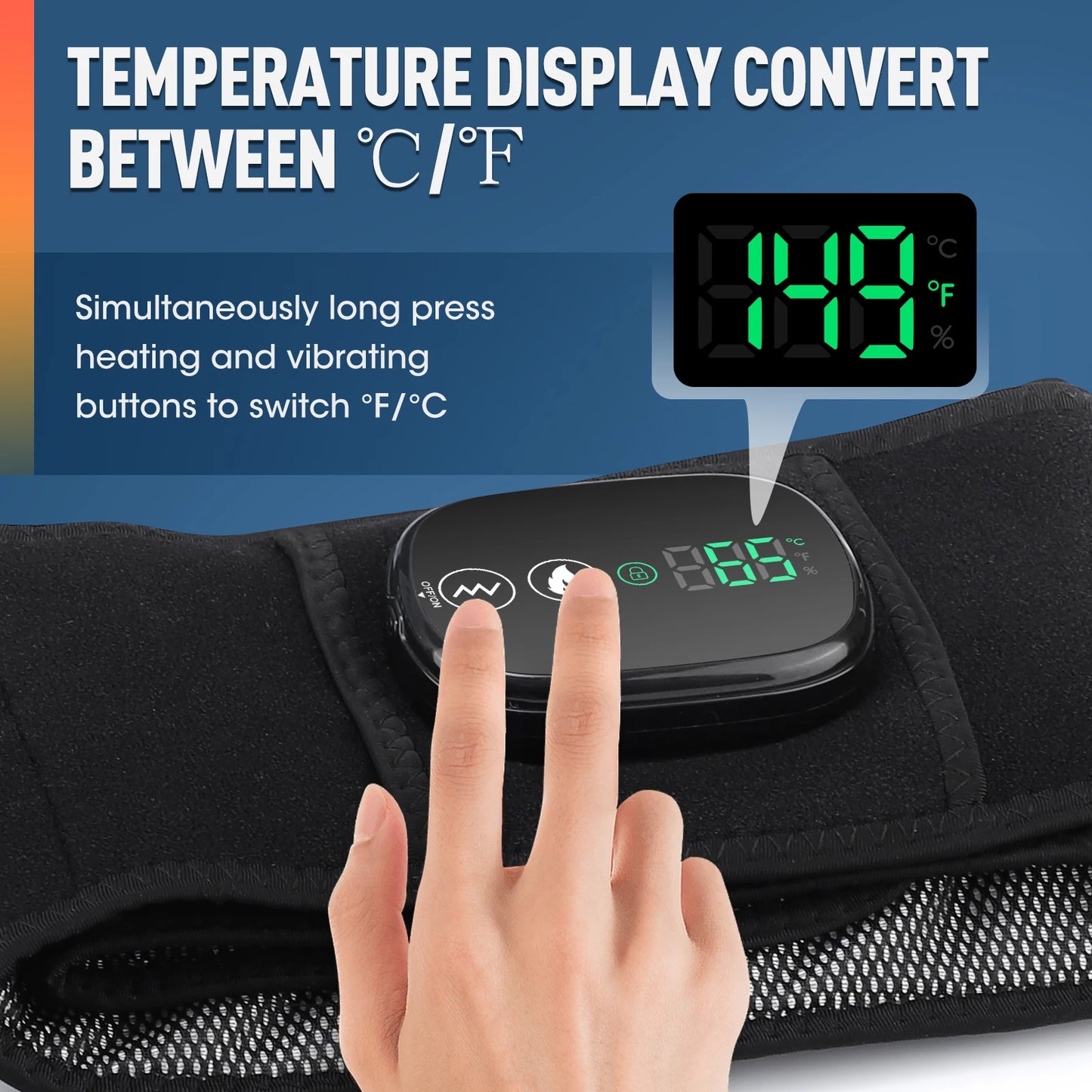 Heating Vibration Waist Massage Belt Red Light Hot Compress Waist Support Brace Cordless Waist Back Massage Lumbar Support Belt