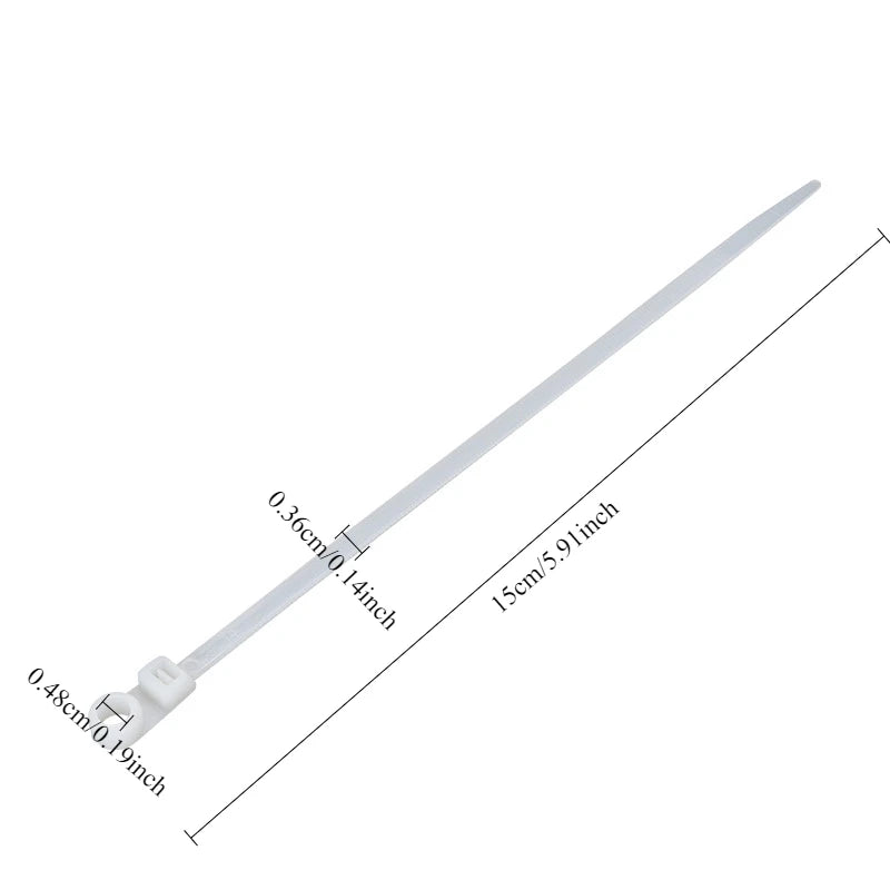 100/1000PCS Screw Hole Cable Ties Reusable Fixed Nylon Cable Ties Self-locking Cord Ties Straps Fastening Loop Office Organizer
