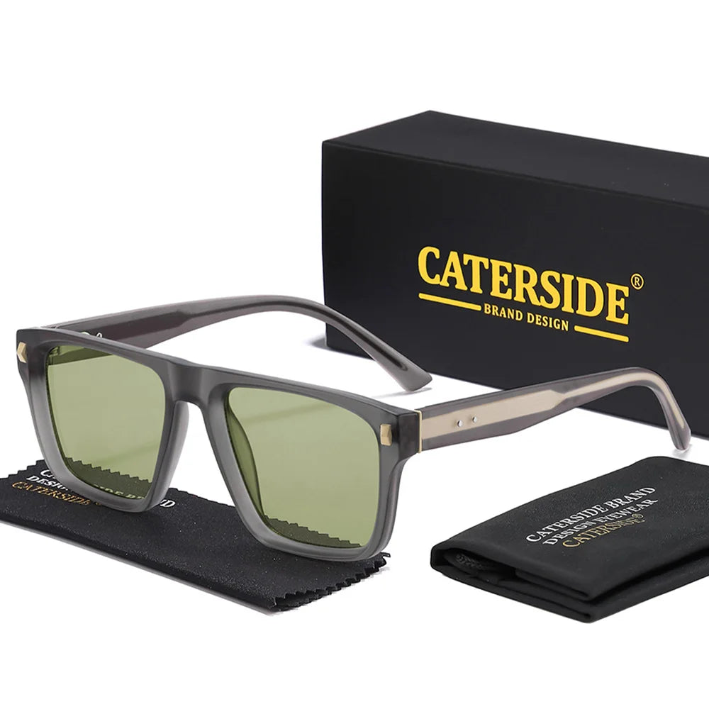 CATERSIDE New Retro Men's Sunglasses Square Frame Fashionable Sun Glasses Women's Outdoor Travel Beach Summer Glasses UV400