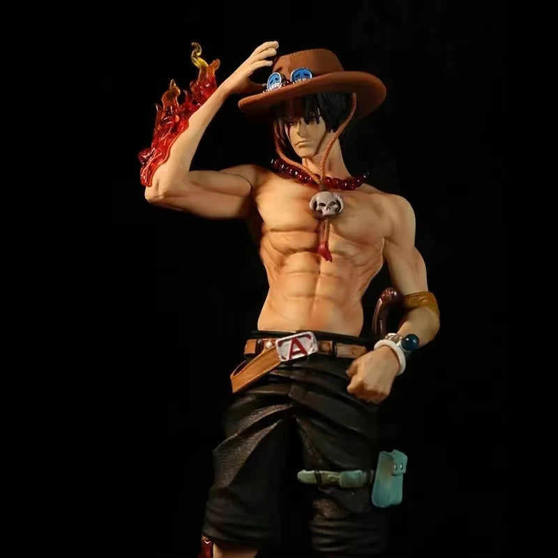 23cm-9 inch Anime One Piece Figure Ace in Flame Statue PVC Collectible Statue