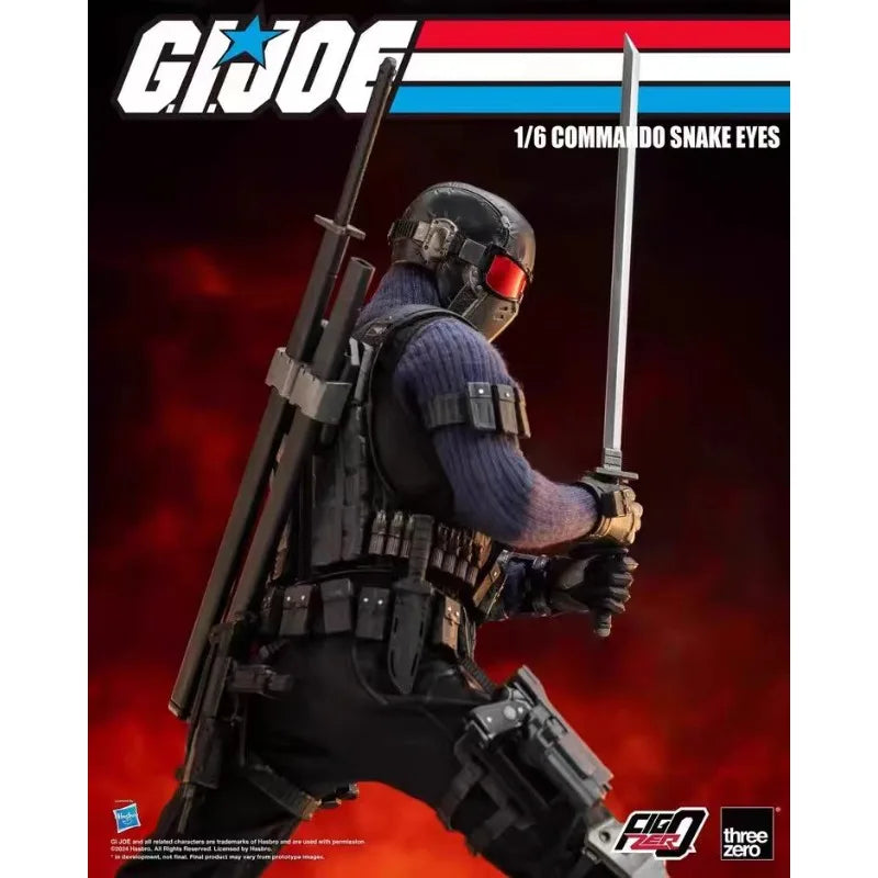 Original Hasbro Threezero FigZero G.I. Joe Series 1/6 COMMANDO SNAKE EYES Action Toy Figure Mode Ornaments