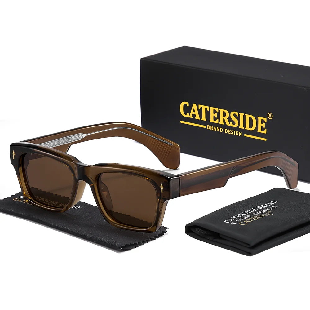 CATERSIDE Men's Polarized Fashion Sunglasses Thick Square Frame Eyeglass Women's Retro Casual Outdoor Essentials Glasses UV400