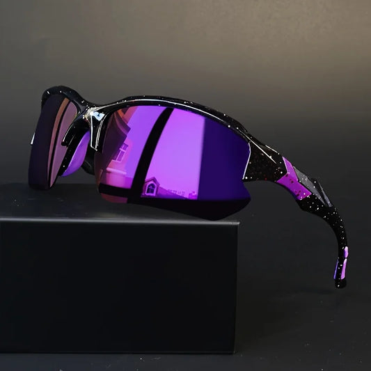 Unisex Lightweight and Durable PC Frame Lens Fashion Glasses Stylish Purple Black Contrasting Design Suitable for Casual Wear