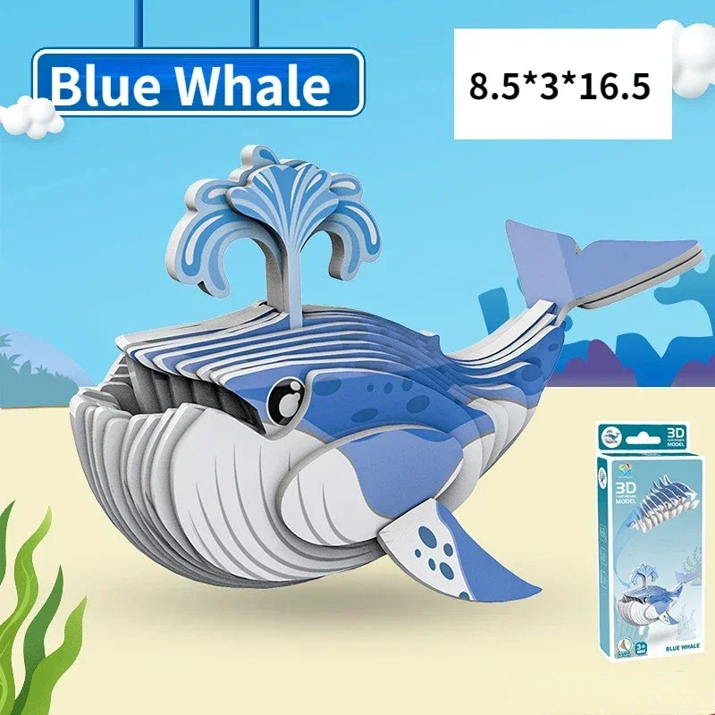 3D Jigsaw Puzzles for Kids Jurassic World Dinosaur Educational Toys Paper Animal Puzzle Cartoon Model Toys Children's Day Gift