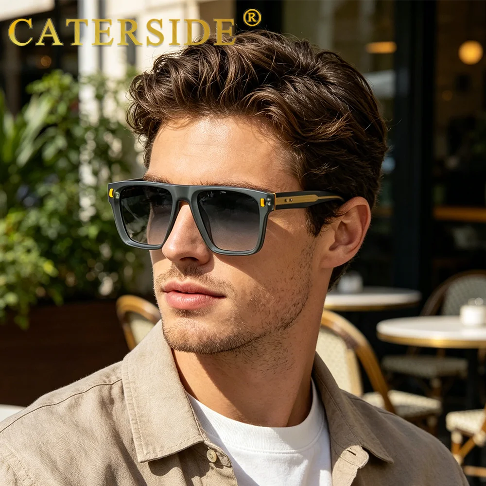CATERSIDE New Retro Men's Sunglasses Square Frame Fashionable Sun Glasses Women's Outdoor Travel Beach Summer Glasses UV400