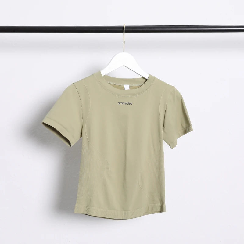 Summer Breathable Short-sleeved Yoga Clothes Women's Tops High Elastic Running Quick-drying Clothes Sports Tights T-shirts