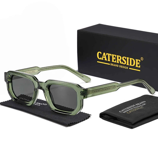 CATERSIDE Vintage Punk Men Sunglasses Small Frame Gradient Lens Sun Glasses for Summer Beach Party Ideal Choice for Gifts