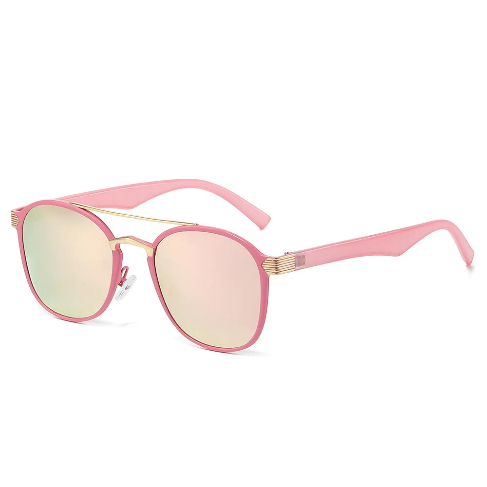 JNPCXI New Fashion Double Bridges Square Men Luxury Sunglasses Retro Women Blue Gradient Mirror Shades Sun Glasses UV400