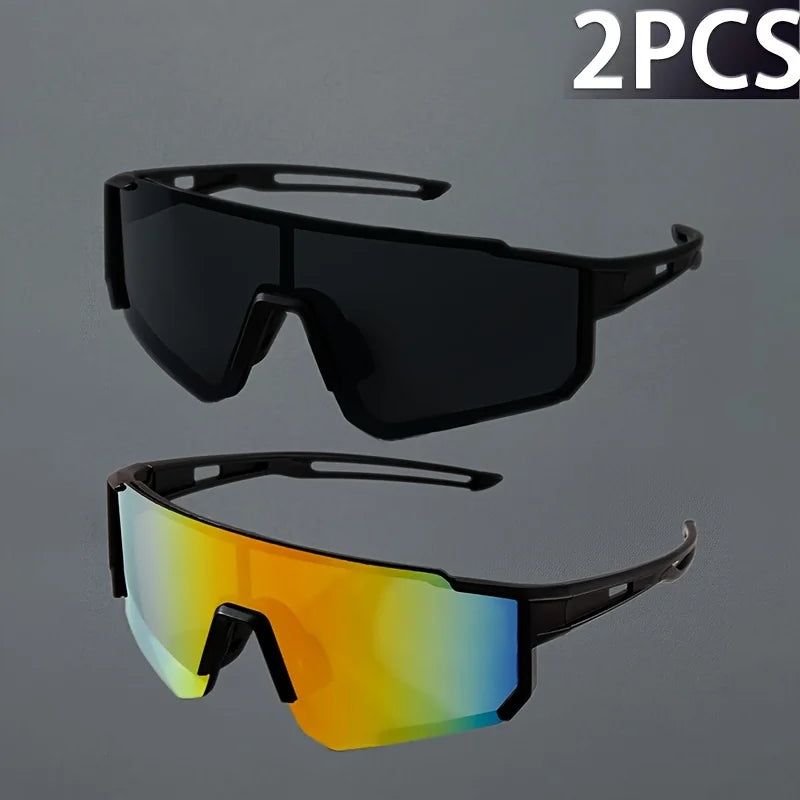 2 piece Men's Surround Style Mirror Reflective Eye Protection Classic Glasses Suitable for Daily Life Accessories